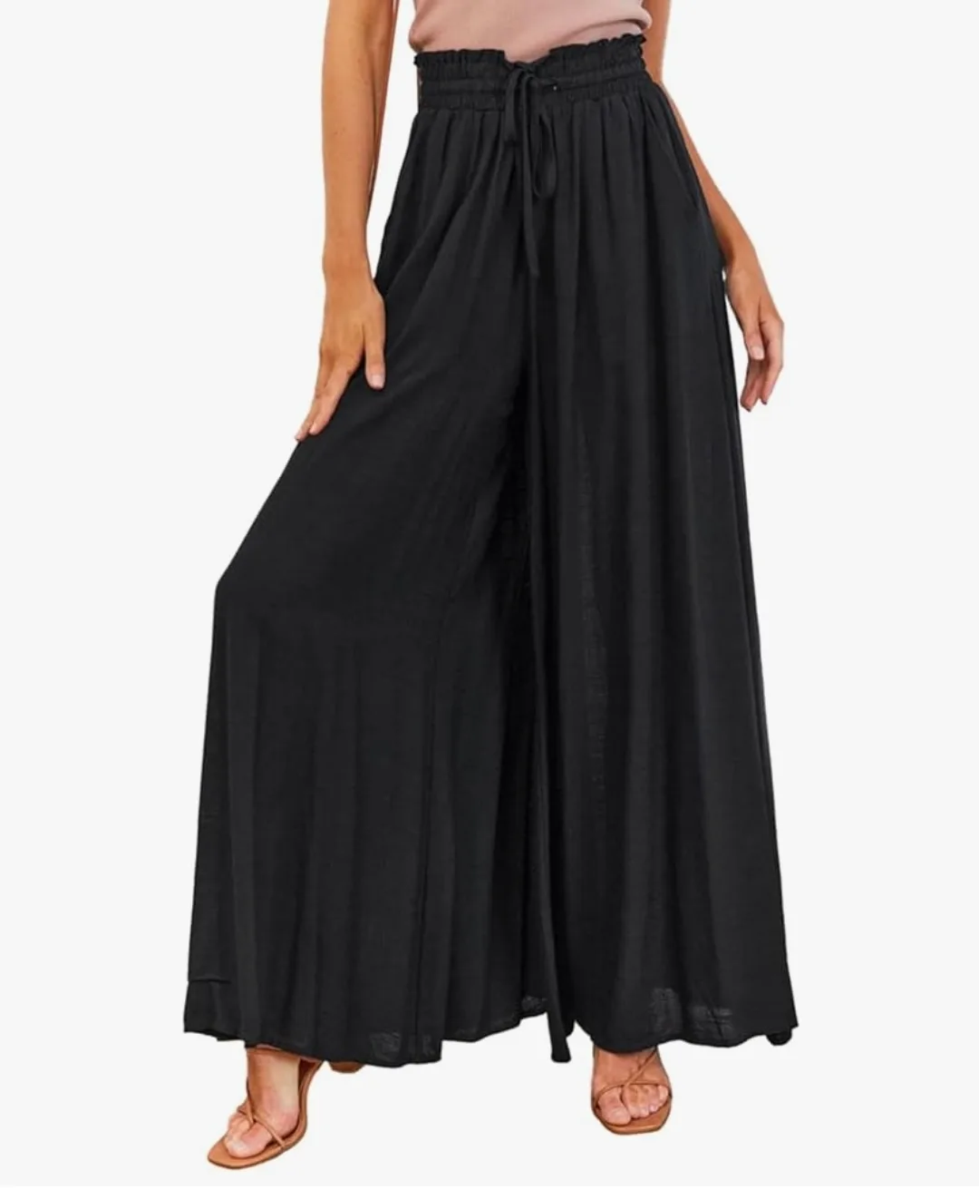 Dokotoo Palazzo Pants, Black, Medium Casual High Waist Wide Leg thumbnail
