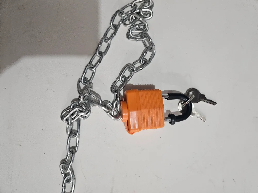 Orange Padlock with Chain & Keys thumbnail
