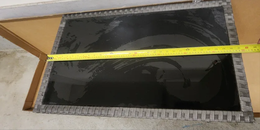 Wicker Style Coffee Table with Glass Top image indicator(3)