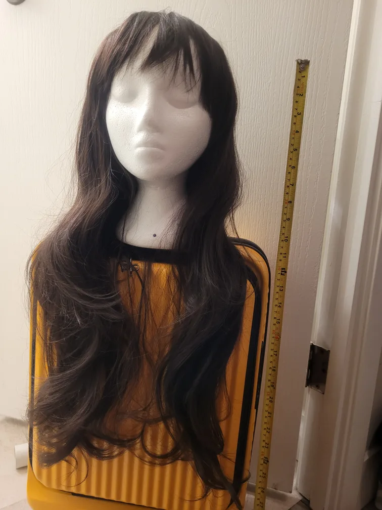 Wavy Dark Brown Wig - Modacrylic Fiber thumbnail