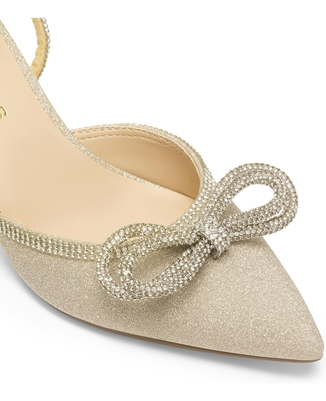 Dream Pairs Women’s Rhinestone Kitten Heel Pumps, Gold – Size 7 - photo 2