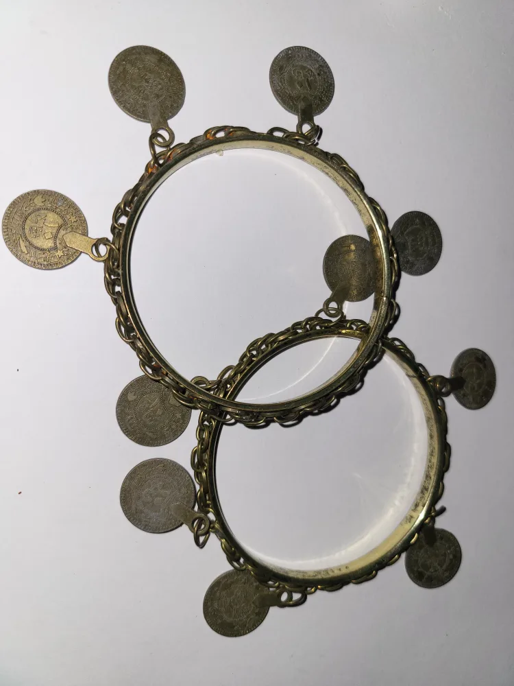 Vintage Coin Charm Bangle Bracelets thumbnail