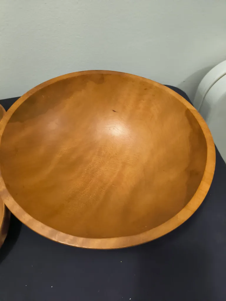 Wooden Salad Bow Set with Fork and Spoon and serving bowls image indicator(4)