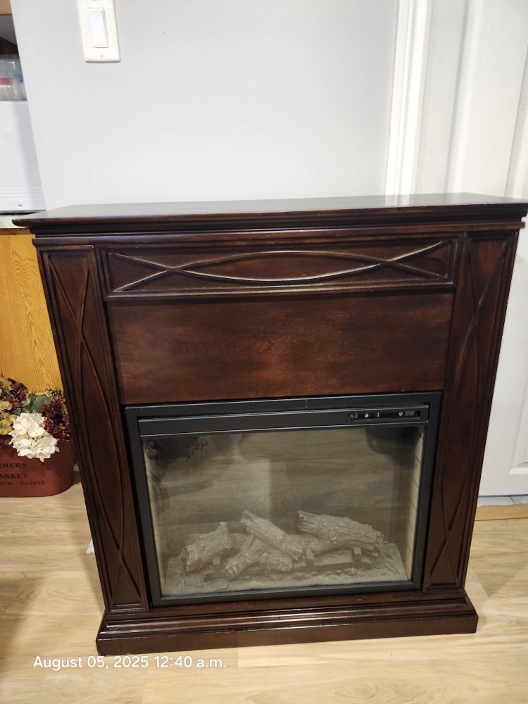 Electric Fireplace with Wood Finish
