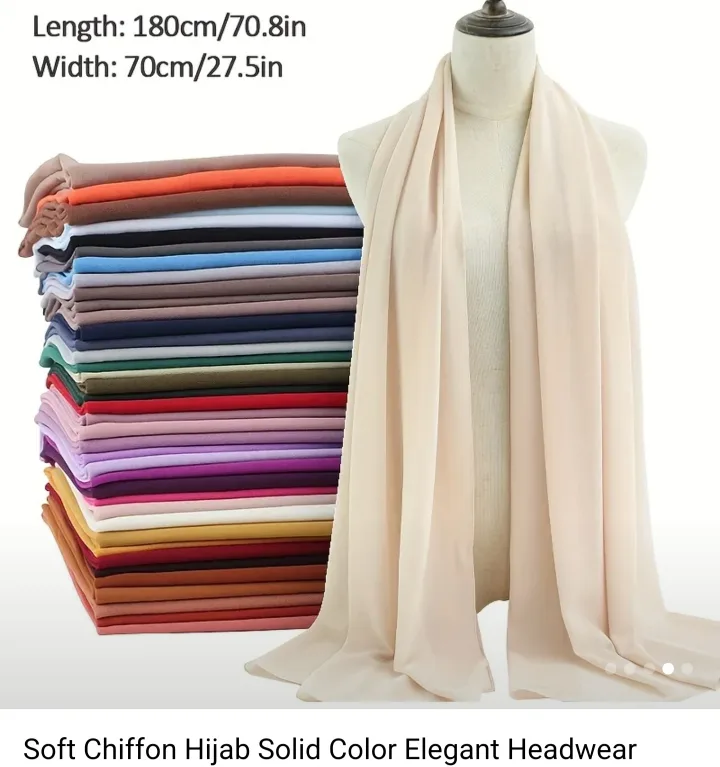 New Soft Chiffon Hijab - Olive & Burgundy image indicator(5)