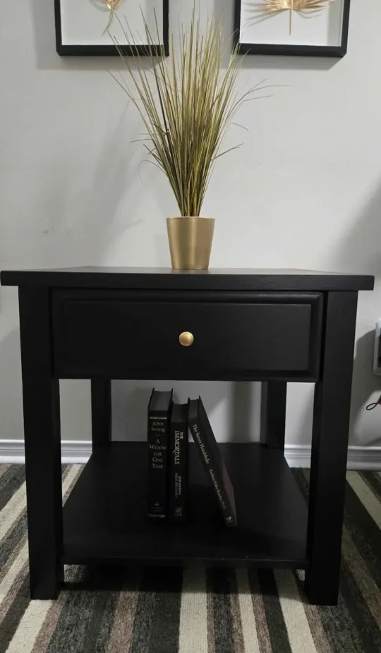 Black End Table with Drawer image indicator(3)