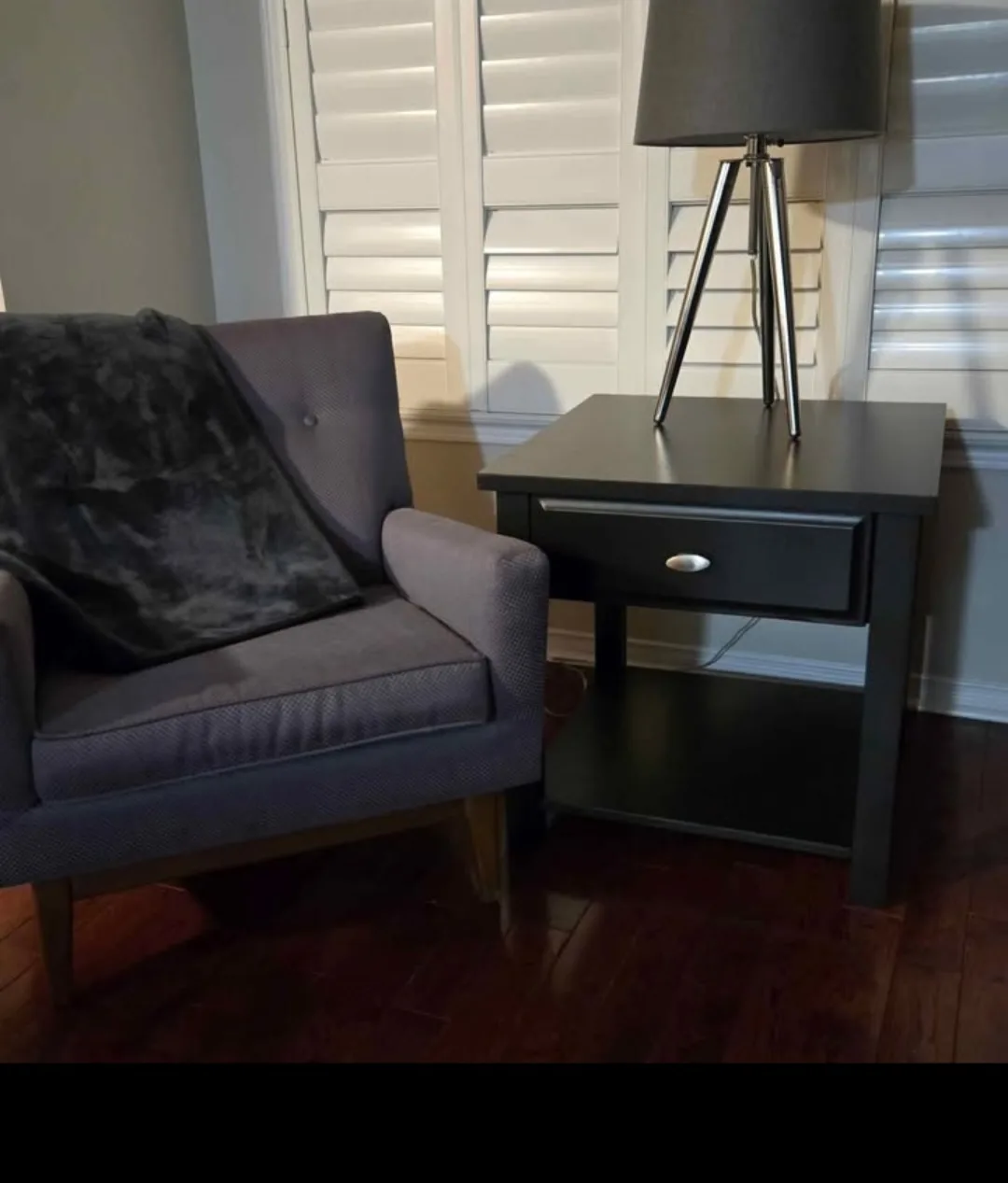 Black End Table with Drawer image indicator(5)