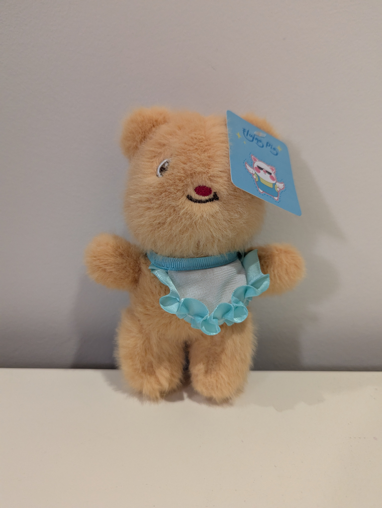 Fluffy Pig Plush Bear with Bib