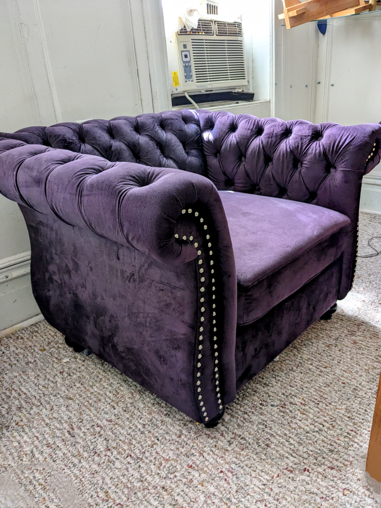 Purple Chesterfield Armchair