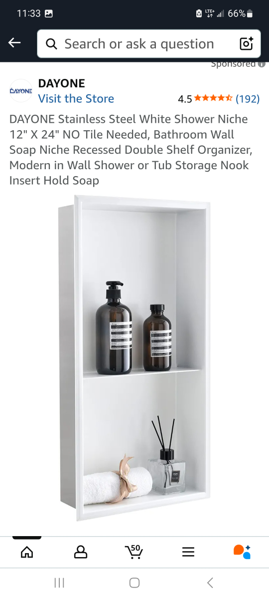New DAYONE Stainless Steel Shower Niche 12x24 brand new