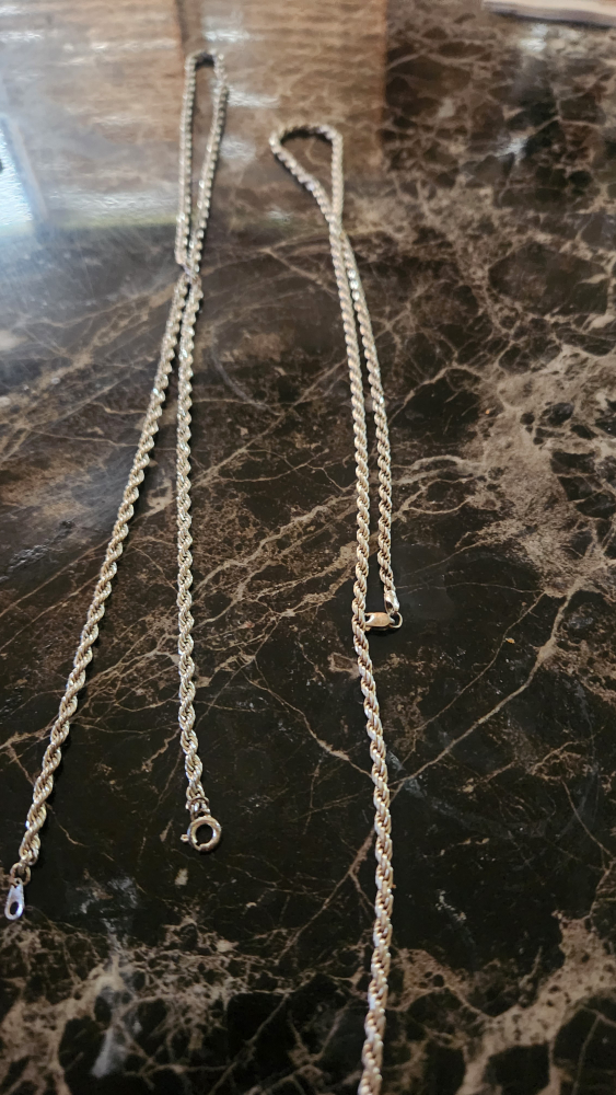 Silver & Gold Chain Necklaces & Bracelet - photo 3