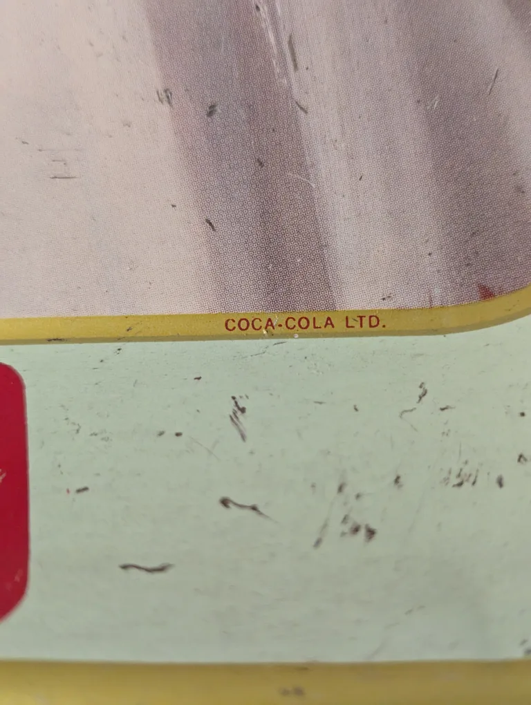 Vintage 1957 Coca-Cola Umbrella Girl Serving Tray rarer image indicator(7)