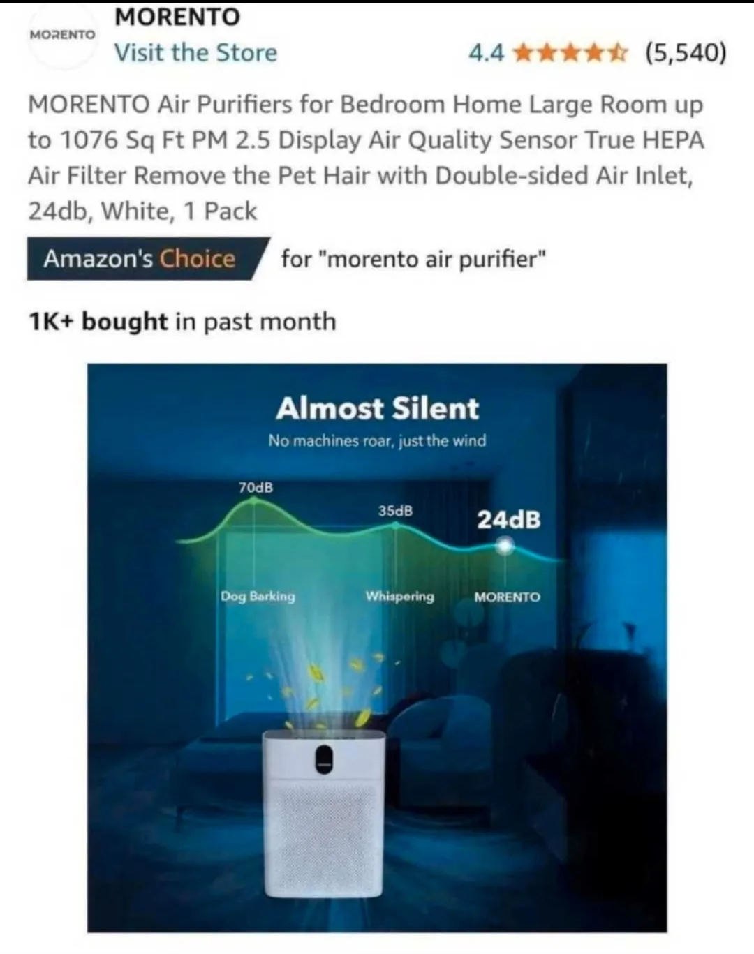 Morento Air Purifier image indicator(9)
