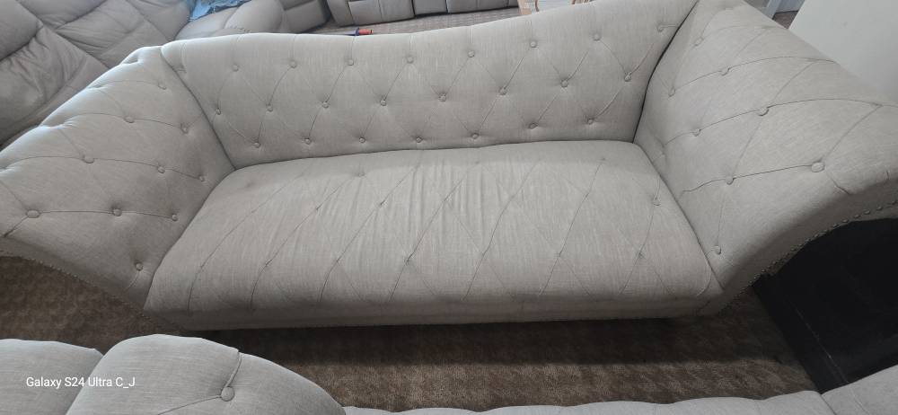 Tufted Sofa and Loveseat Set - Beige - photo 4