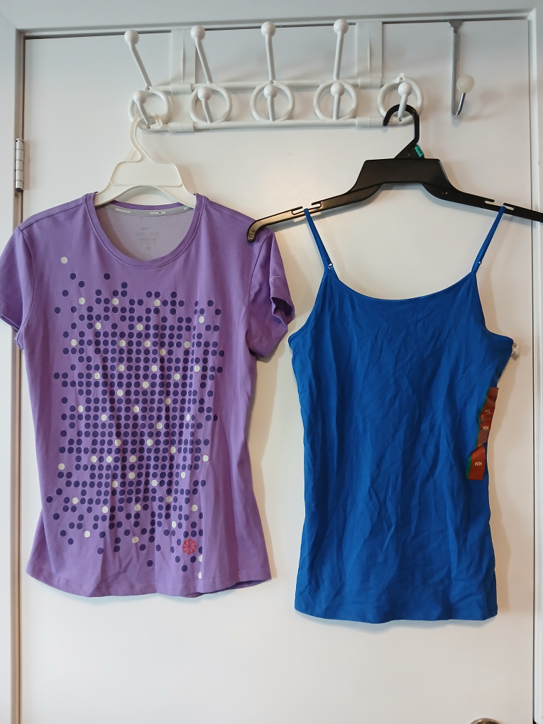 Nike Dri-fit top. Small. Mossimo Blue Tank Top. Med. BOTH $10.