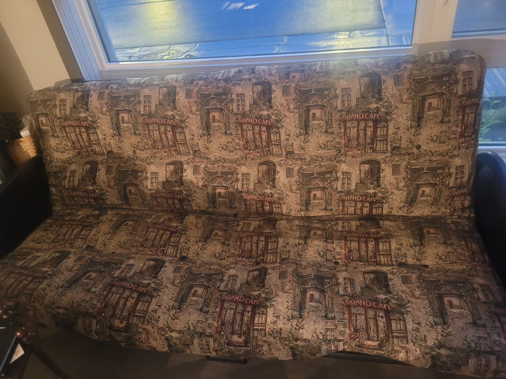 Futon Sofa Bed with Grand Cafe Print