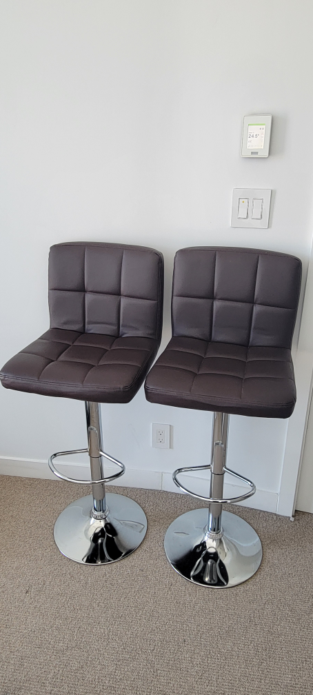 Two Brown Bar Stools