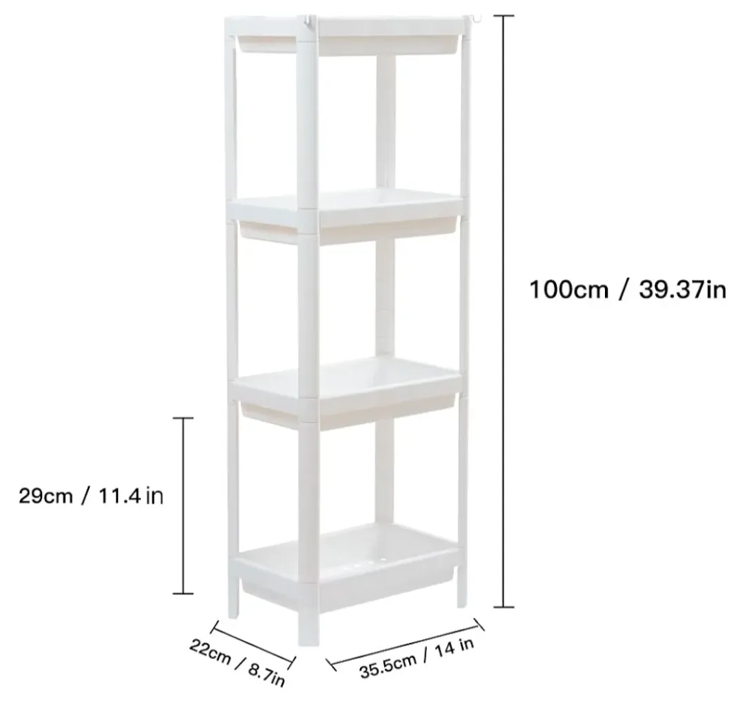 White 4-Tier Shelf Unit image indicator(3)