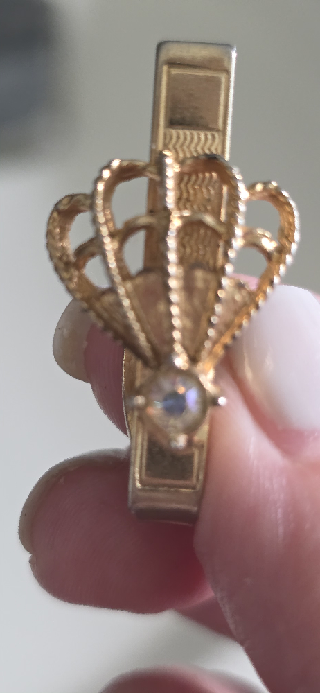 Vintage Gold Tone Crown Tie Clip - photo 3