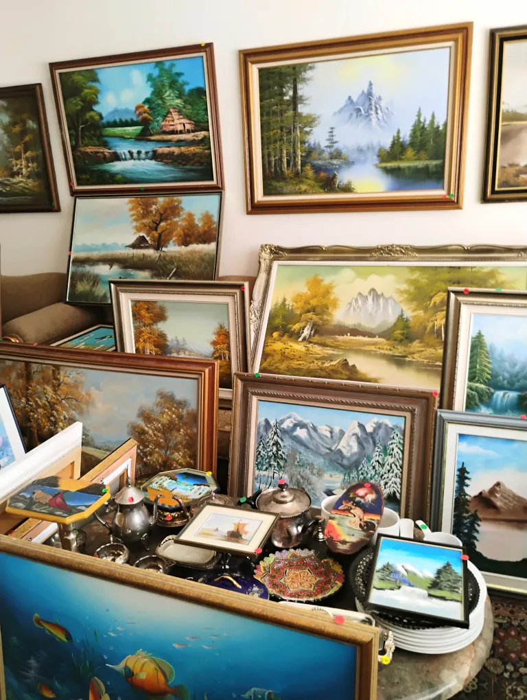 85 pieces of antique oil paintings on sale. $15 and up. image indicator(3)