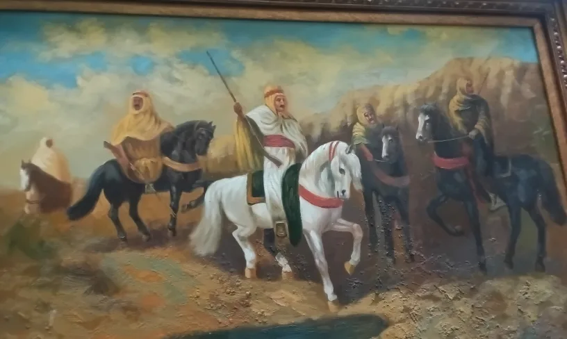 Beautiful Arabian  Warriors on Horseback Original Painting image indicator(6)