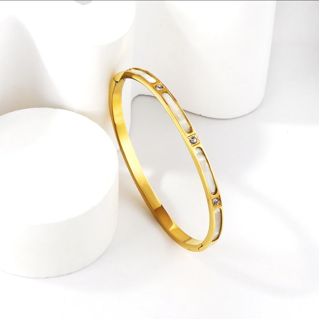 Gold Plated Stainless Steel Bangle Bracelet