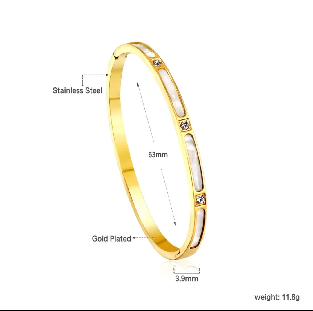 Gold Plated Stainless Steel Bangle Bracelet - photo 2
