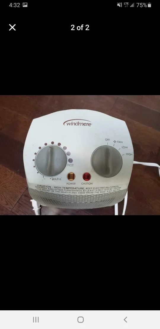 Windmere Portable Space Heater thumbnail