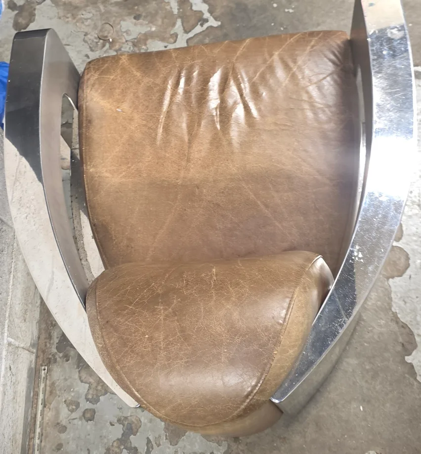 Aviator Brown Leather Chair with Metal Frame image indicator(6)