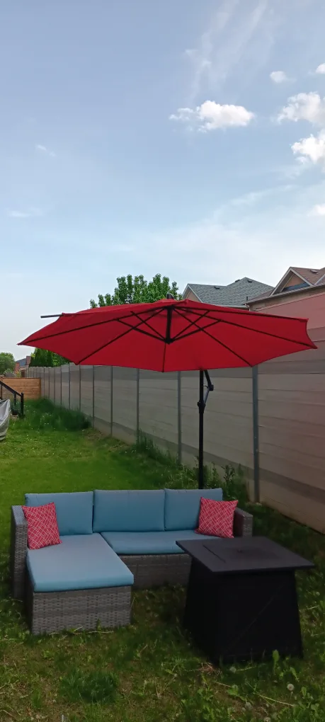 Outdoor Patio Furniture Sofa with Umbrella image indicator(2)