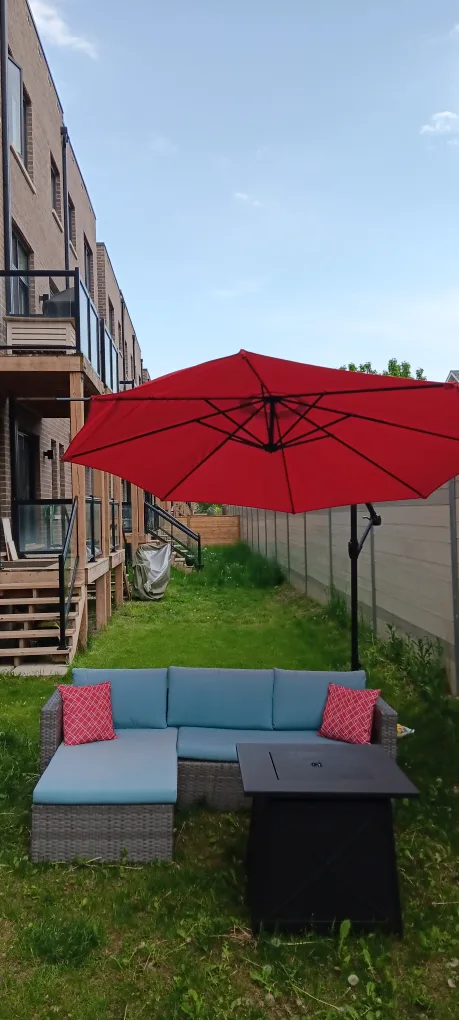 Outdoor Patio Furniture Sofa with Umbrella image indicator(3)