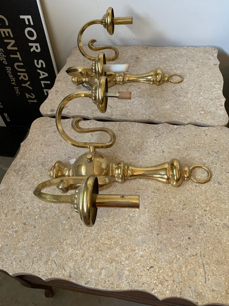 Brass Wall Sconces - Set of Two thumbnail