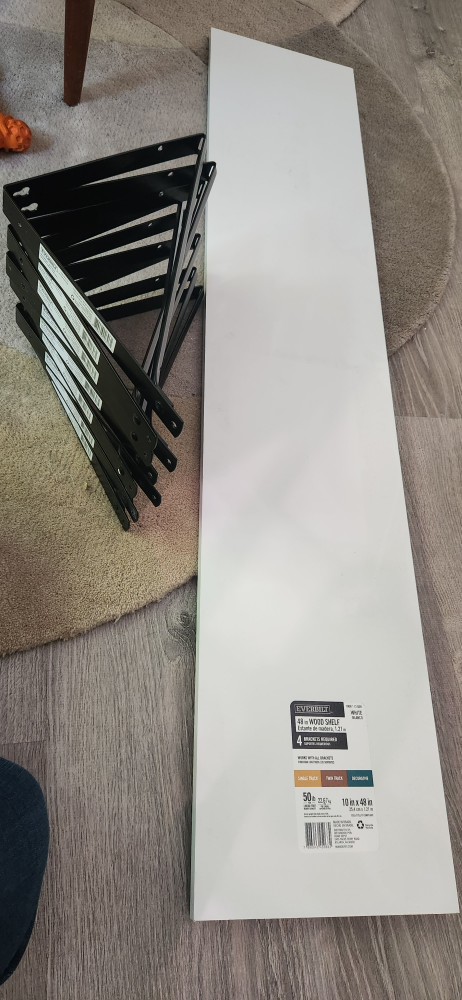 3 Everbilt 48in x 10in White Shelves w/ Brackets - photo 3
