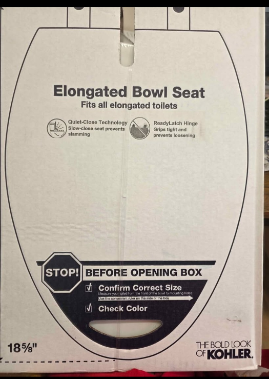 Kohler Elongated Bowl Seat - New in Box!