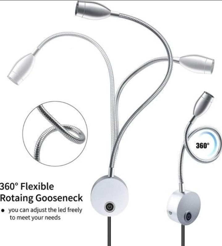 Dimmable Headboard Reading Light - Gooseneck Over Bed Reading - photo 4