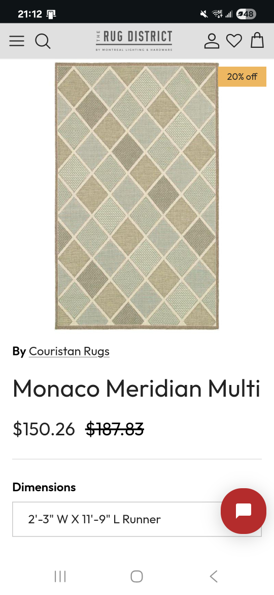 Couristan Monaco Meridian Multi Runner Rug - 2.3 x 11.9 - photo 4