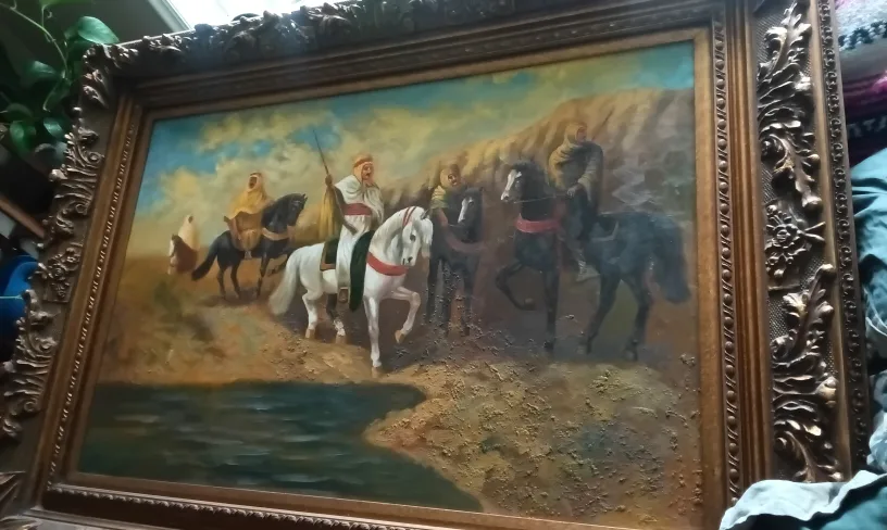 Beautiful Arabian  Warriors on Horseback Original Painting image indicator(7)