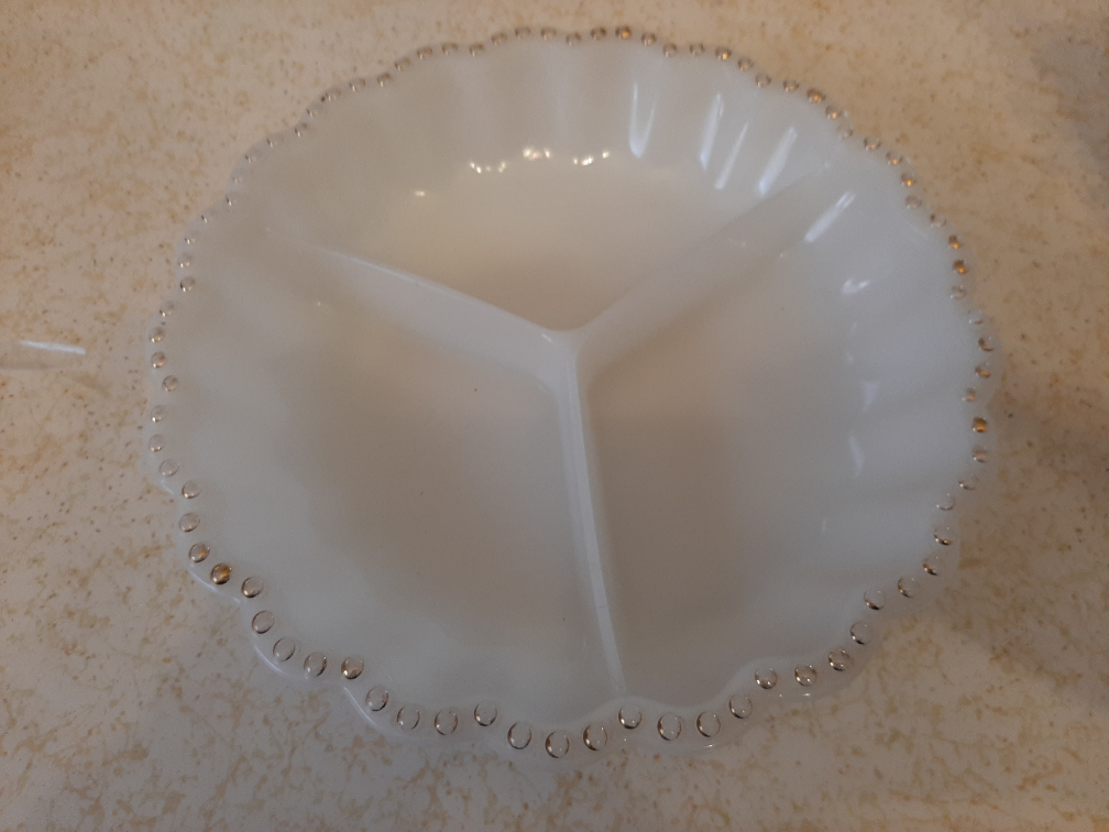 Vintage Milk Glass Divided Serving Dish - photo 2