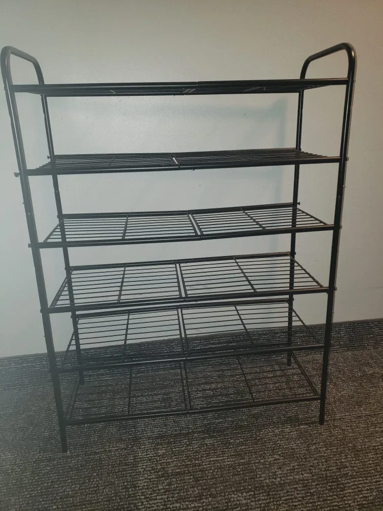 Black Metal 6-Tier Shoe Rack thumbnail