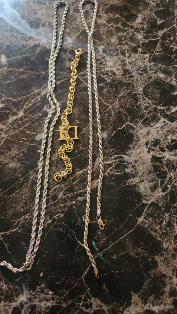 Silver & Gold Chain Necklaces & Bracelet