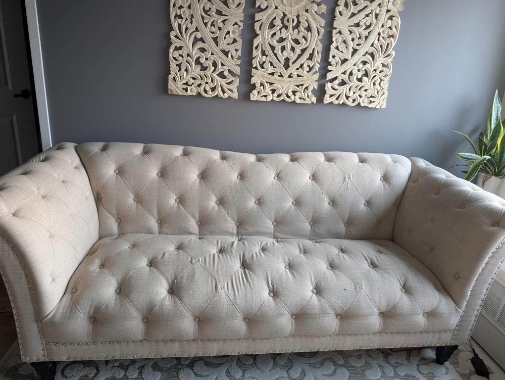 Tufted Chesterfield Style Sofa - Beige - photo 4