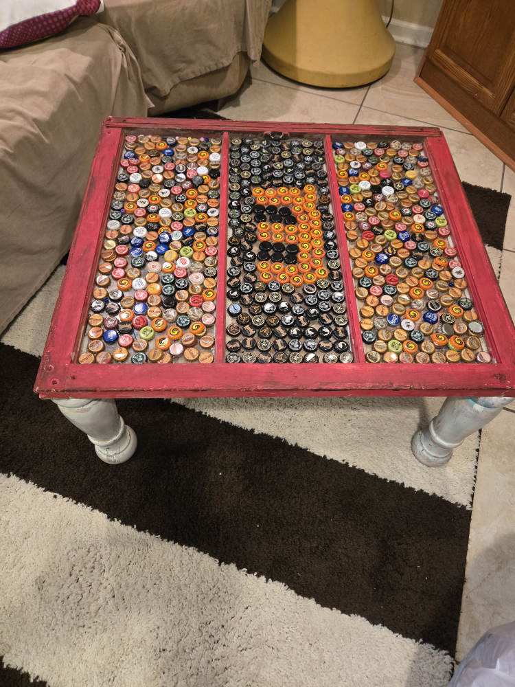Handmade Bottle Cap Coffee Table
