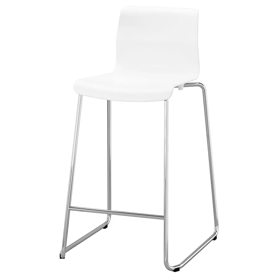 2 IKEA Glenn Bar Stools - White/Chrome - 26" thumbnail