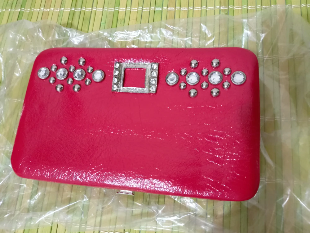 Red Clutch Wallet with Rhinestone Detail 🧡 summer wallet 🧡
