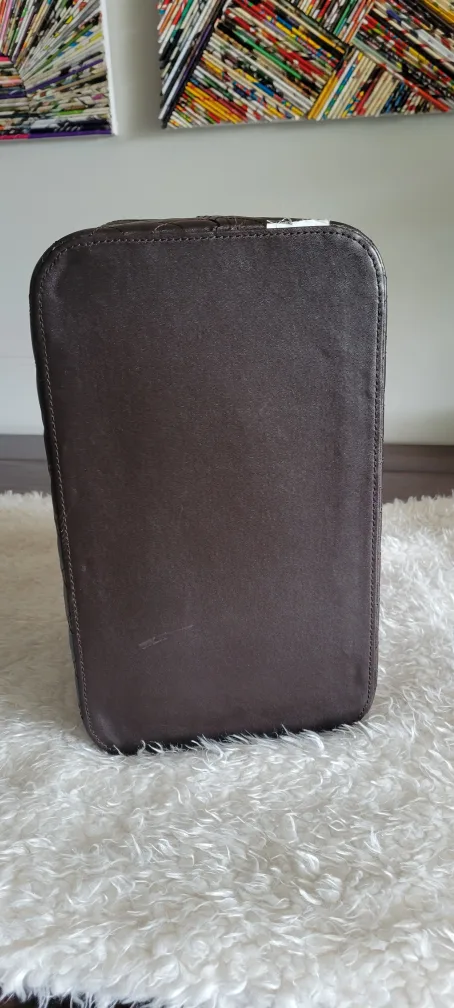 Brown Faux Leather Magazine Rack or Gift Basket image indicator(7)