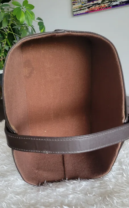 Brown Faux Leather Magazine Rack or Gift Basket image indicator(8)