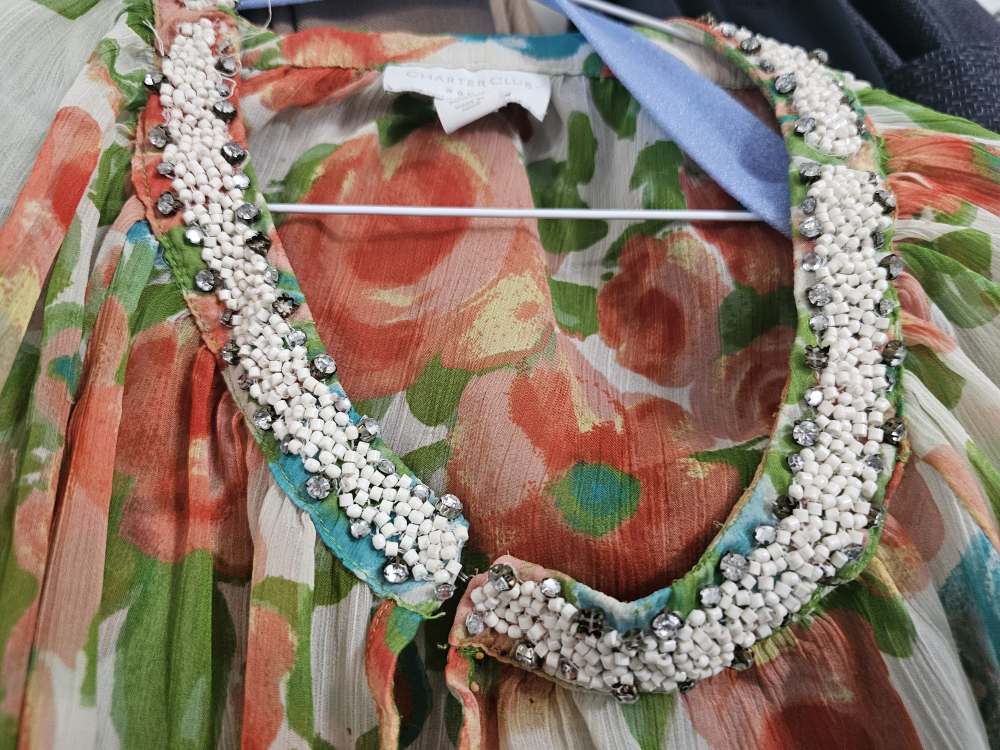 Charter Club Floral Beaded Blouse - photo 3