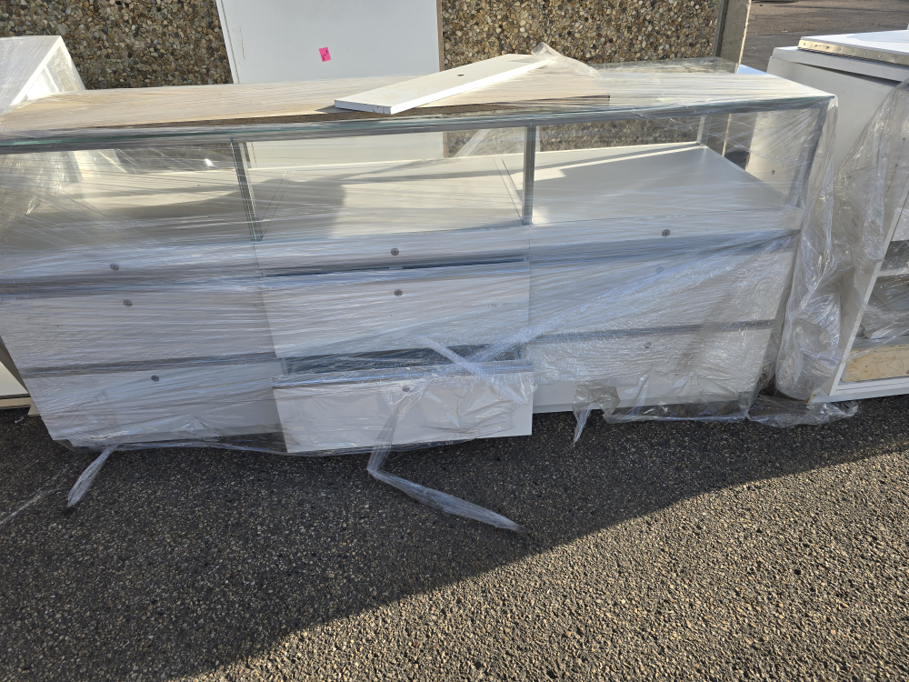 White Dresser with Glass Top