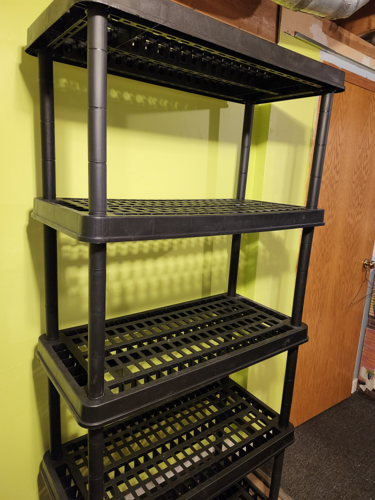 2 Black Plastic Shelving Units - photo 2