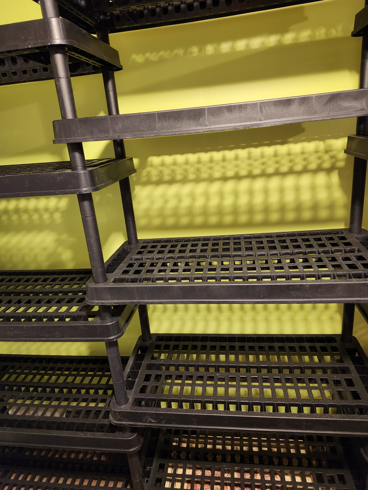 2 Black Plastic Shelving Units - photo 3